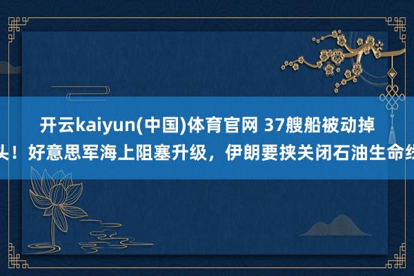 开云kaiyun(中国)体育官网 37艘船被动掉头！好意思军海上阻塞升级，伊朗要挟关闭石油生命线